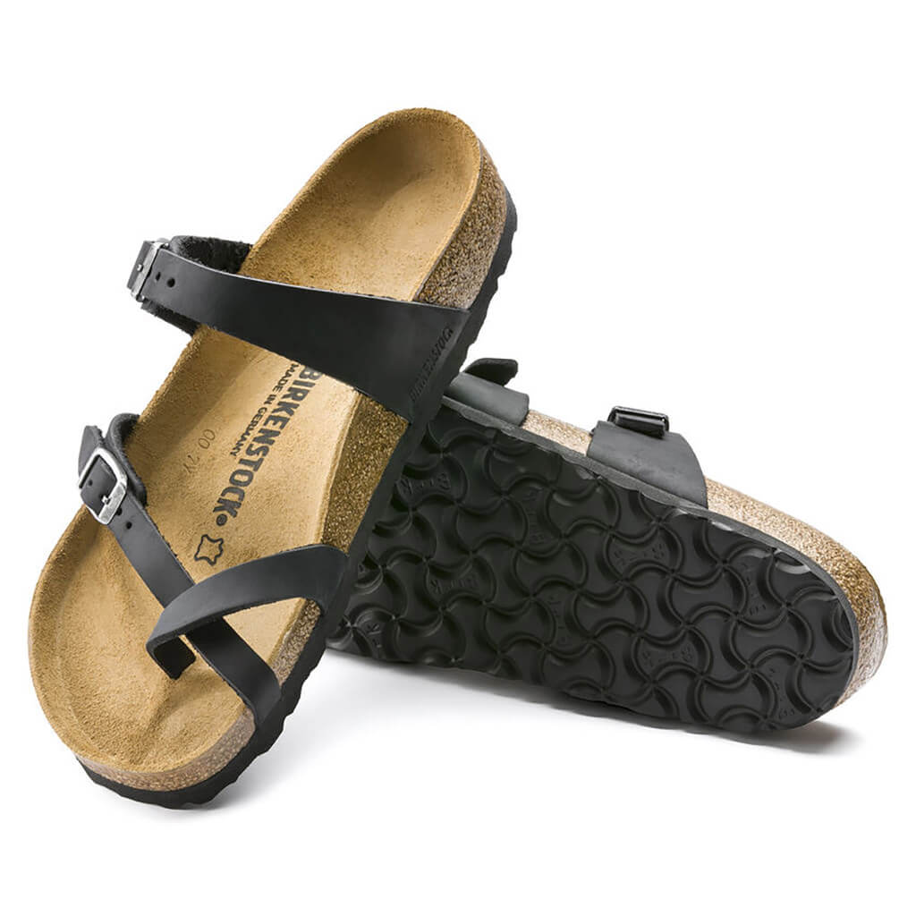 Birkenstock Mayari Black - Regular Fit - Natural Leather Oiled Upper
