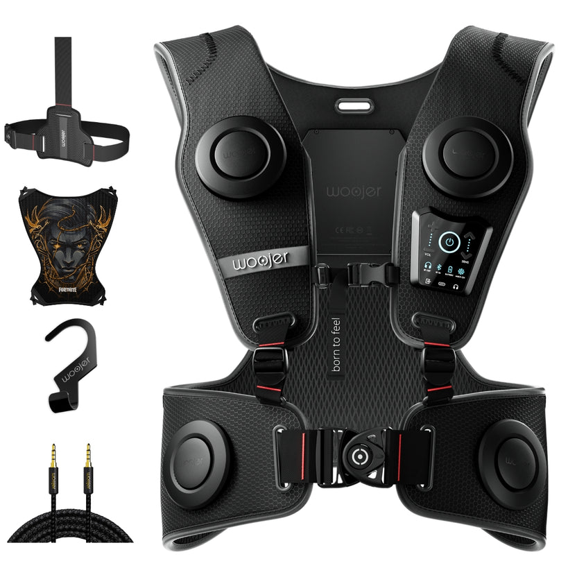 Woojer VEST 3 - Fortnite Edition Special Gamer Bundle - Wearable Haptic Vest for Immersive VR, Gaming & Music