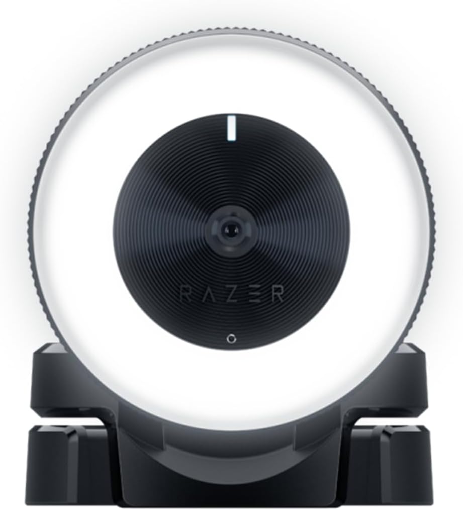 Razer Kiyo Webcam for Streaming with Built in Ring Light - Black