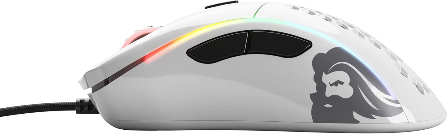 Glorious Model D Minus Wired Honeycomb RGB Gaming Mouse - Glossy White
