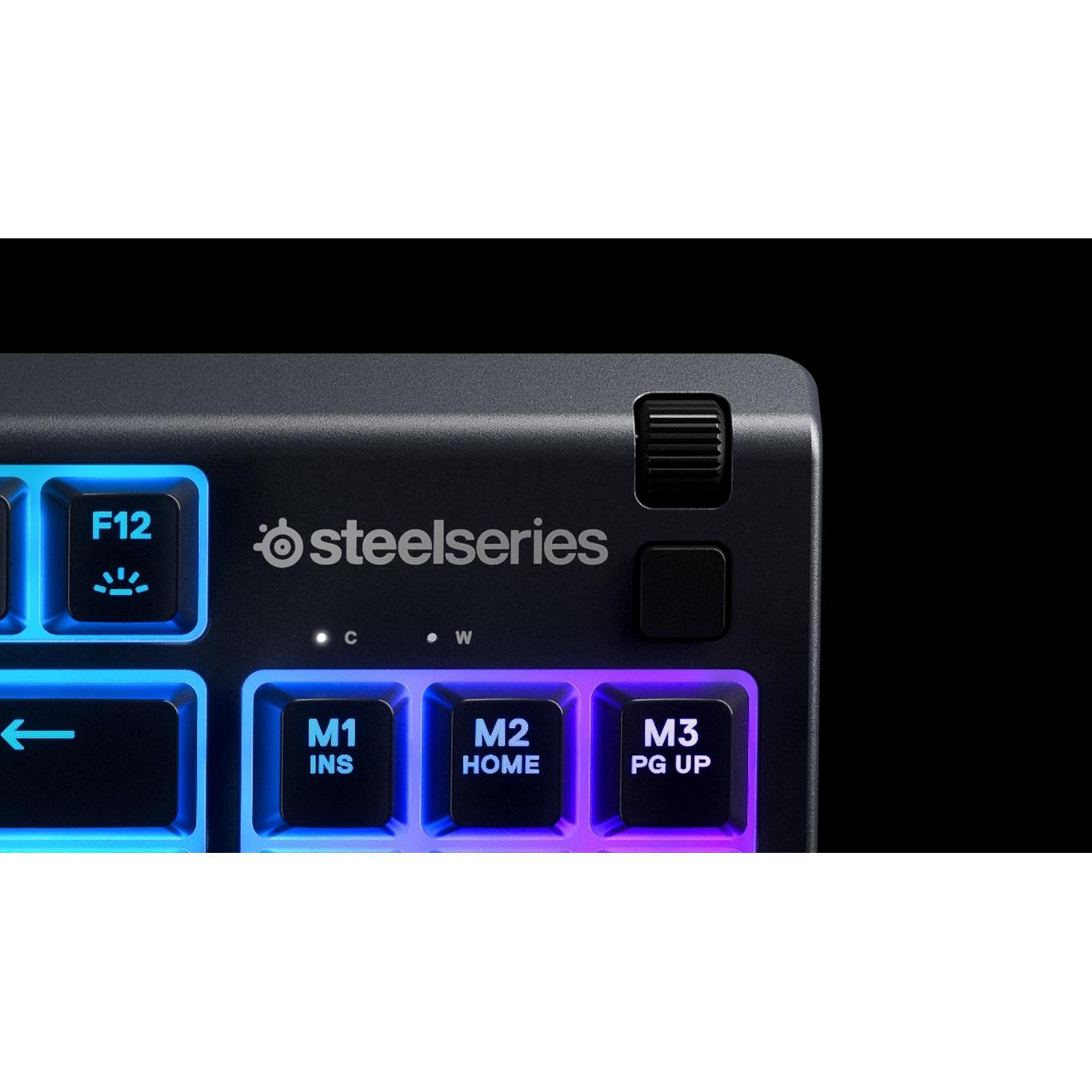 SteelSeries Apex 3 TKL Wired Membrane Whisper Quiet Switch Gaming Keyboard with RGB - Black