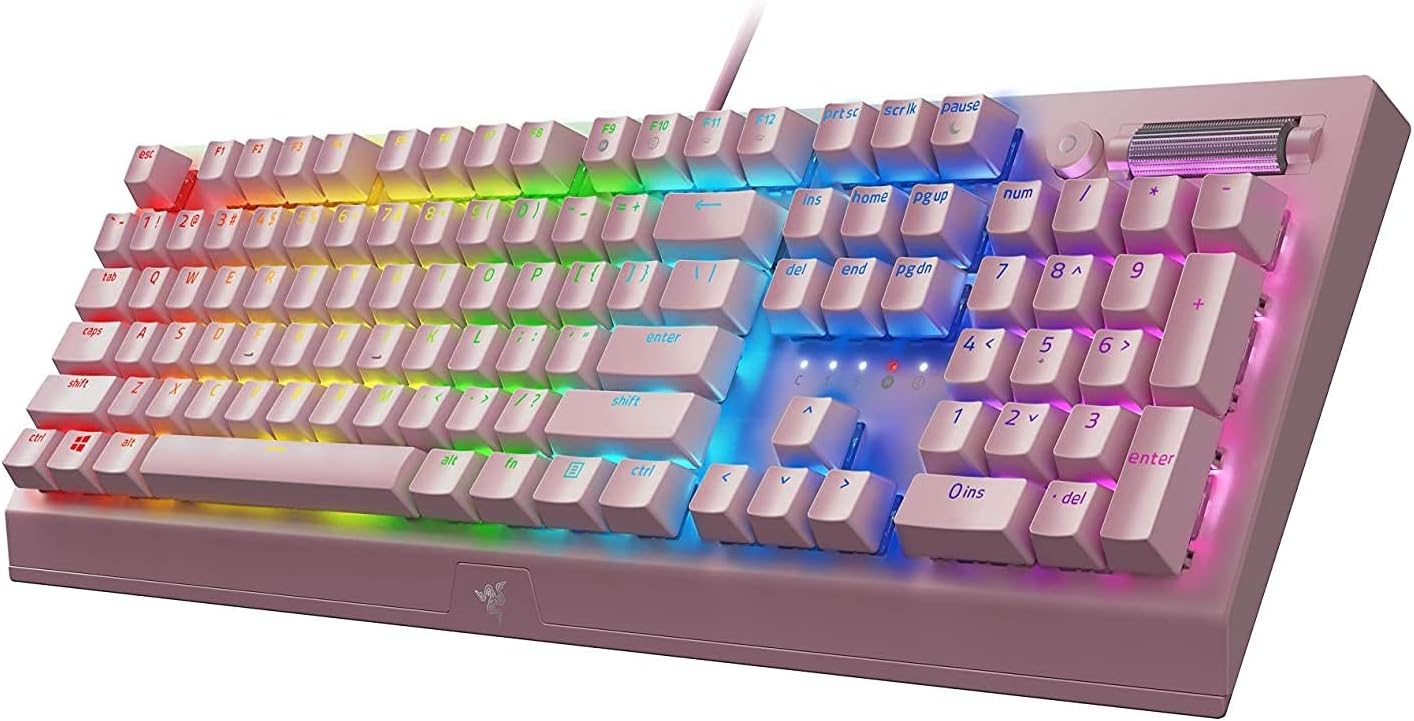 Razer BlackWidow V3 Mechanical Gaming Keyboard - Green Switch - Quartz / Pink