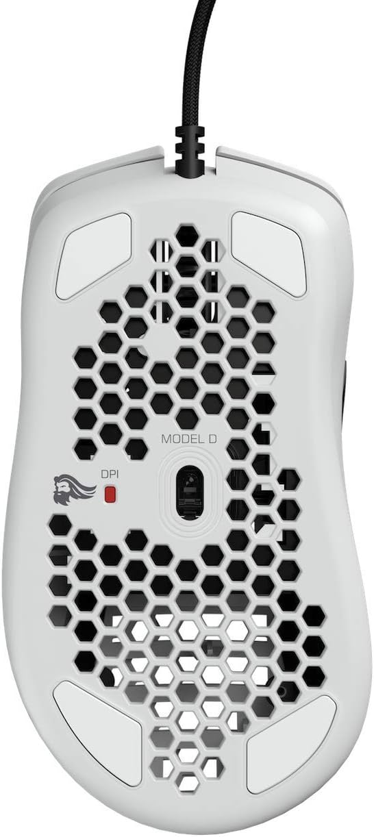Glorious Model D Minus Wired Honeycomb RGB Gaming Mouse - Glossy White
