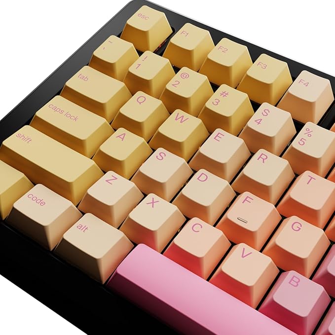 Glorious GPBT Dye Sublimated Keycaps - 114 Keycap Set - Grapefruit