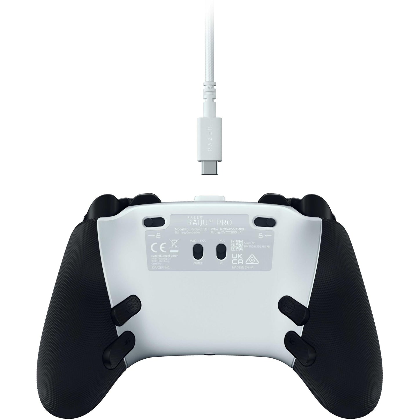 Razer Raiju V3 Pro Wireless Gaming Controller for PlayStation 5 & PC - White