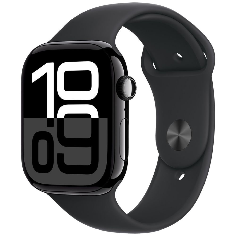 Apple Watch Series 10 GPS + Cellular (46mm) - Sport Band - Aluminium Case (M/L) - Jet Black