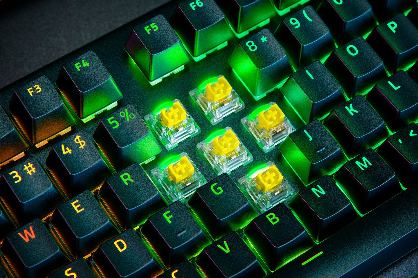 Razer BlackWidow V4 Pro Mechanical Gaming Keyboard RGB - Yellow Linear Switch - Black