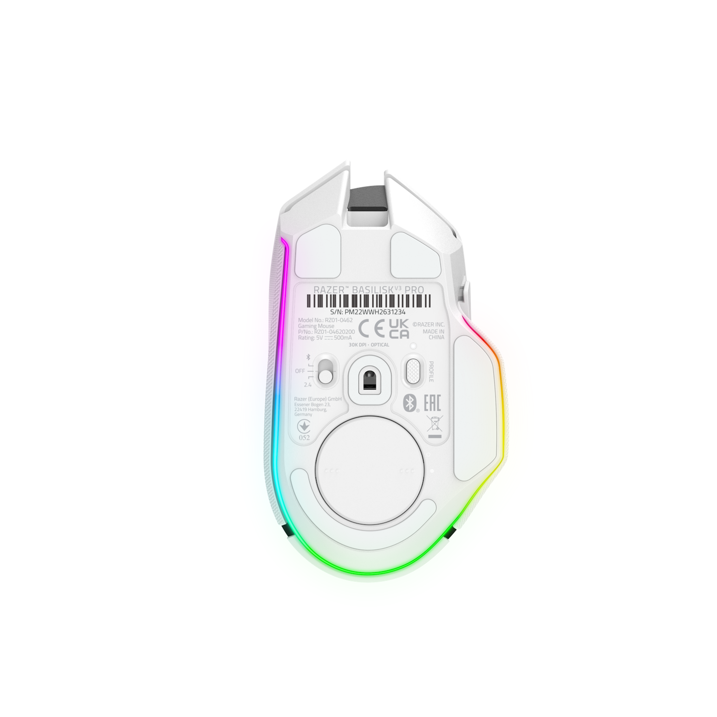 Razer Basilisk V3 Pro Customizable Wireless Gaming Mouse - White