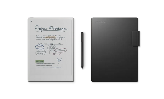 reMarkable Paper Pro 11.8" Tablet Bundle with Marker Plus and Black Leather Book Folio