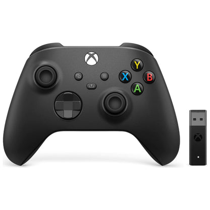 Microsoft Xbox Wireless Controller - Carbon Black + Xbox Wireless Adapter for Windows