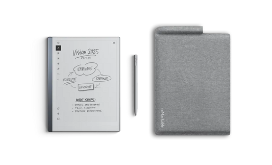 reMarkable 2 10.3" Paper Tablet Bundle with Grey Folio Sleeve and Marker Basic