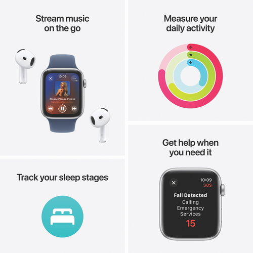 Apple Watch SE (2nd Generation)(44mm) - GPS + Cellular - Aluminium Case - Sport Band (M/L) - Midnight