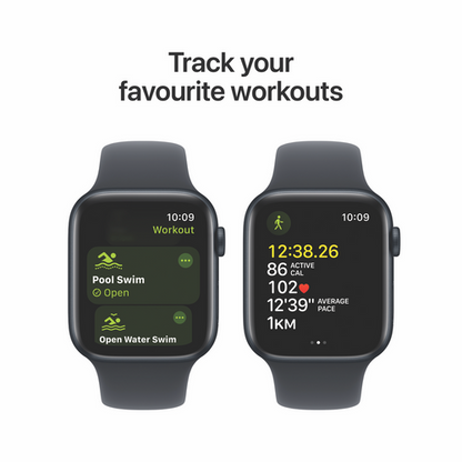 Apple Watch SE (2nd Generation)(44mm) - GPS + Cellular - Aluminium Case - Sport Band (M/L) - Midnight