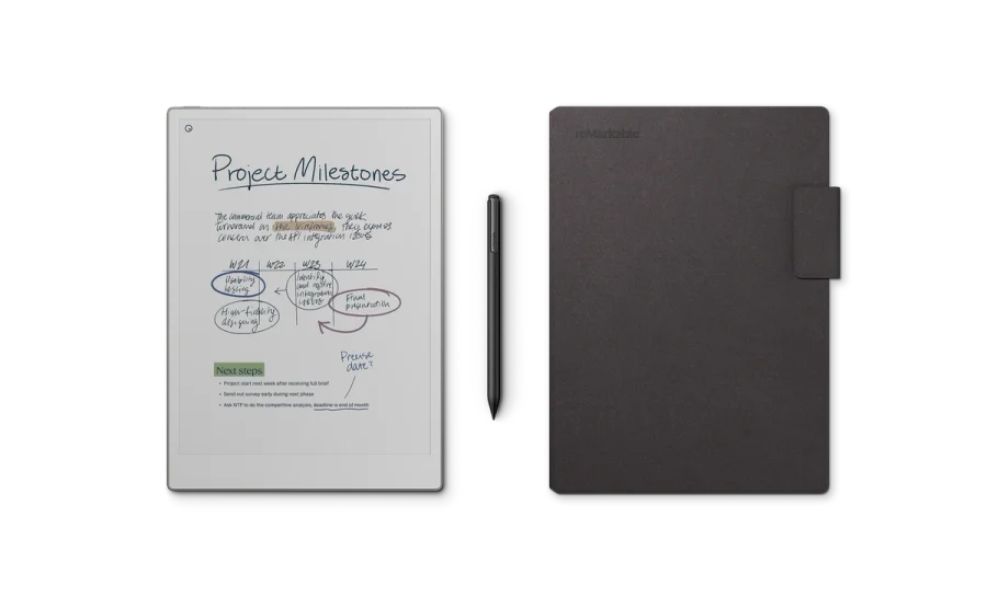 reMarkable Paper Pro 11.8" Tablet Bundle with Marker Plus and Basalt Mosaic Book Folio