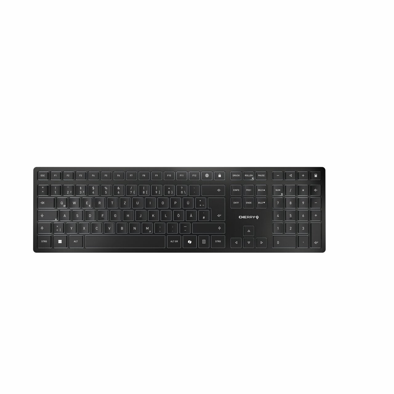 Cherry  KW 9100 Slim Wireless Rechargeable Keyboard - Black - Premium