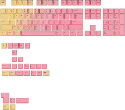 Glorious GPBT Dye Sublimated Keycaps - 114 Keycap Set  - Grapefruit