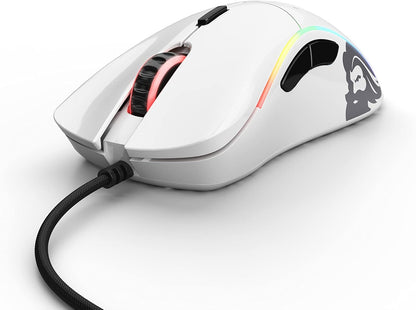 Glorious Model D Minus Wired Honeycomb RGB Gaming Mouse - Glossy White