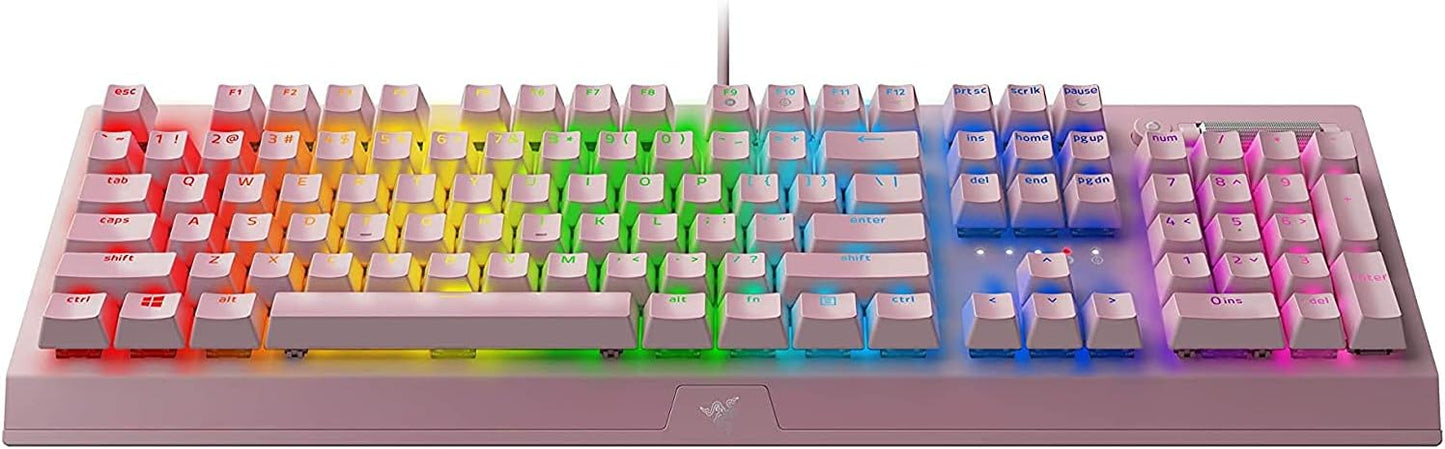 Razer BlackWidow V3 Mechanical Gaming Keyboard - Green Switch - Quartz / Pink