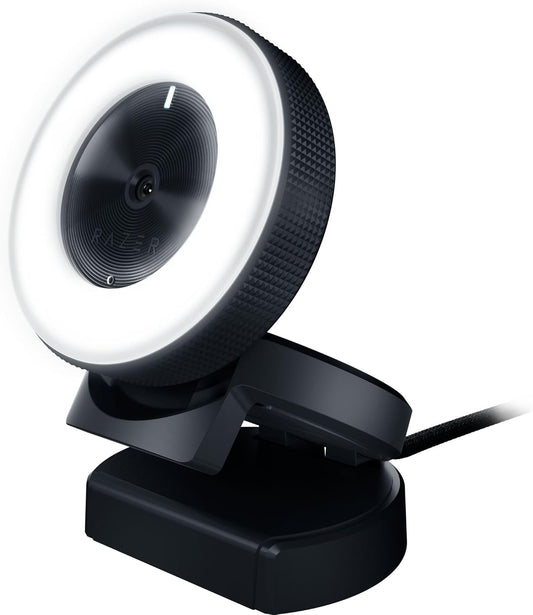 Razer Kiyo Webcam for Streaming with Built in Ring Light - Black
