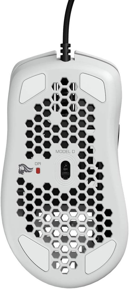 Glorious Model D Minus Wired Honeycomb RGB Gaming Mouse - Glossy White