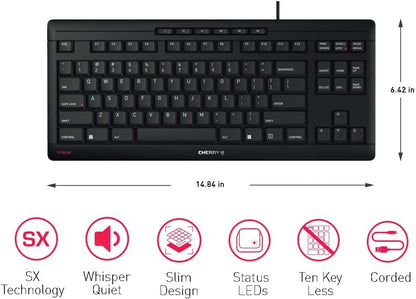 CHERRY Stream TKL Wired Compact Keyboard - White