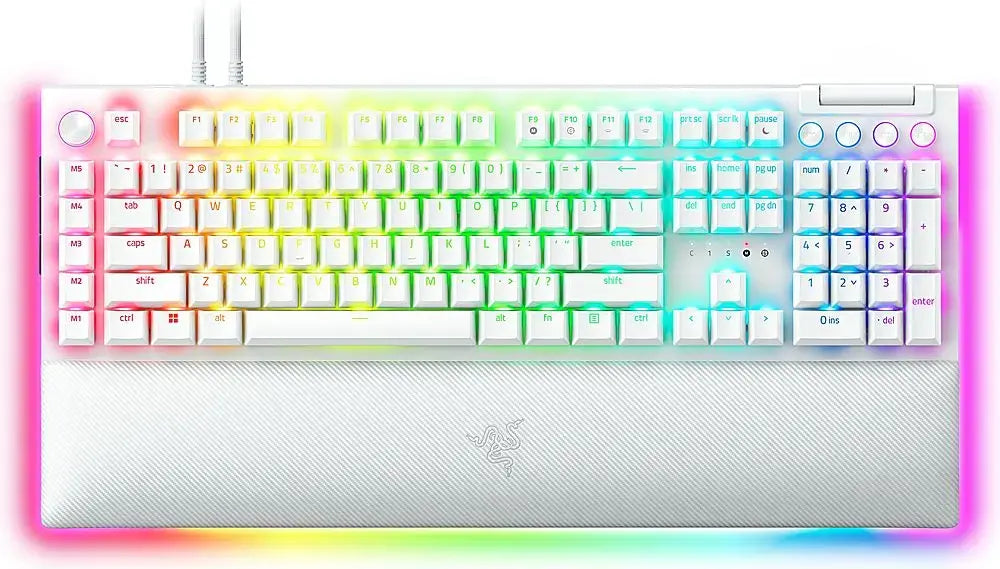 Razer BlackWidow V4 Pro Mechanical Gaming Keyboard RGB - Green Switch - White