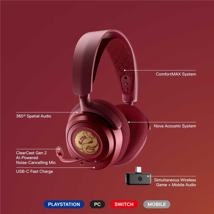 SteelSeries Arctis Nova 7 Wireless Gaming Headset - Dragon Edition