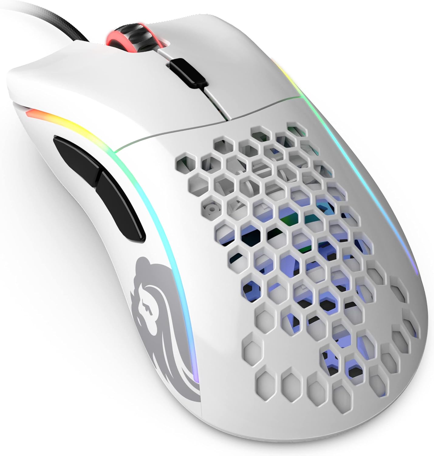 Glorious Model D Minus Wired Honeycomb RGB Gaming Mouse - Glossy White