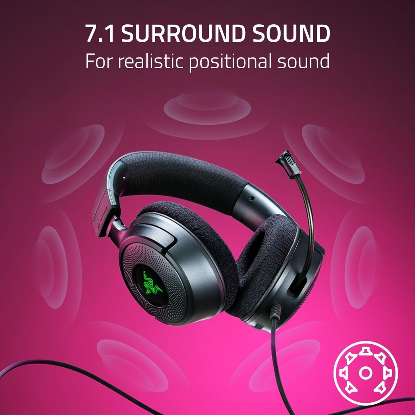 Razer Kraken V4 X Wired Gaming Headset with Chroma RGB - Black
