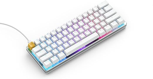 Glorious GMMK Compact 60% Wired Mechanical Gaming Keyboard - White Ice