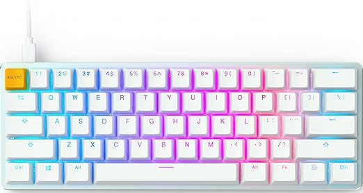 Glorious GMMK Compact 60% Wired Mechanical Gaming Keyboard - White Ice