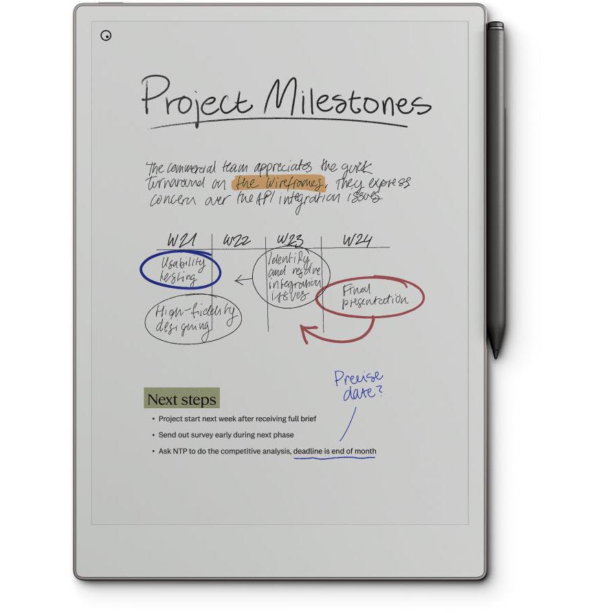 reMarkable Paper Pro 11.8" Tablet Bundle with Marker Plus and Black Leather Book Folio