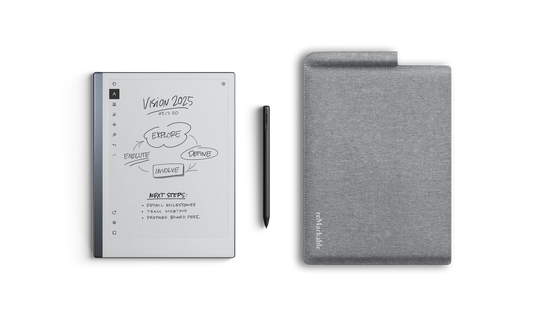 reMarkable 2 10.3" Paper Tablet Bundle with Grey Folio Sleeve and Marker Plus
