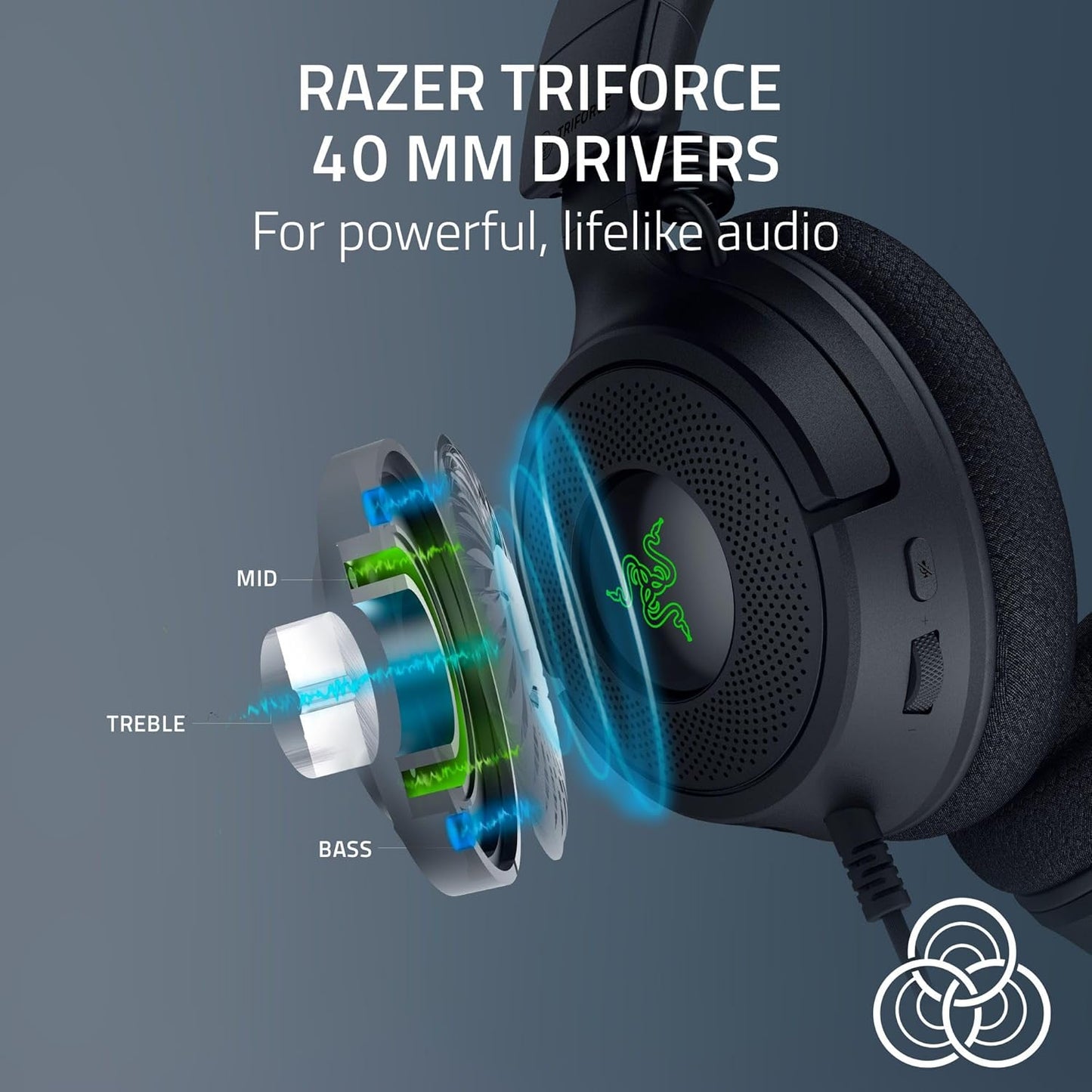 Razer Kraken V4 X Wired Gaming Headset with Chroma RGB - Black