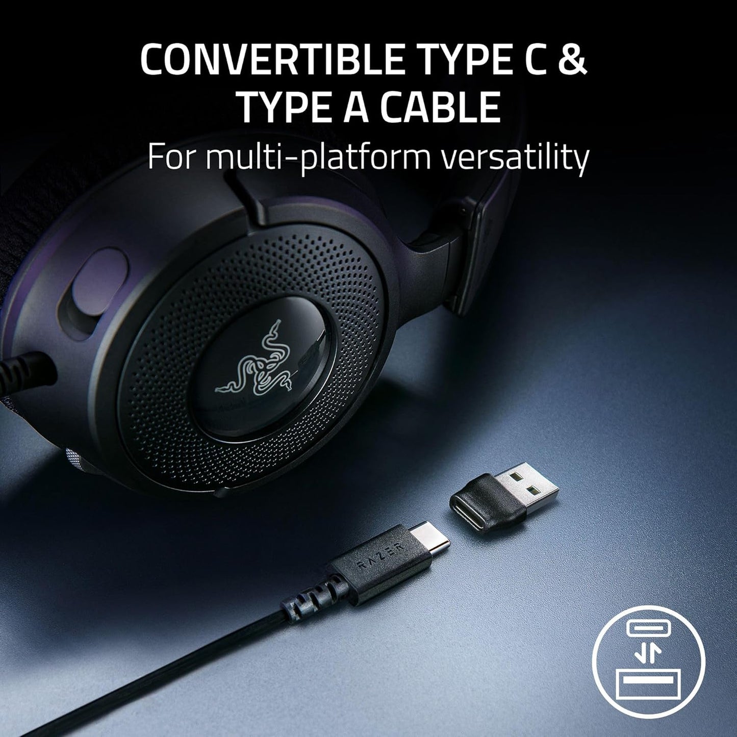 Razer Kraken V4 X Wired Gaming Headset with Chroma RGB - Black