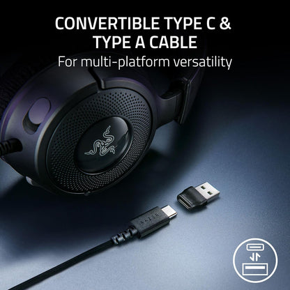Razer Kraken V4 X Wired Gaming Headset with Chroma RGB - Black