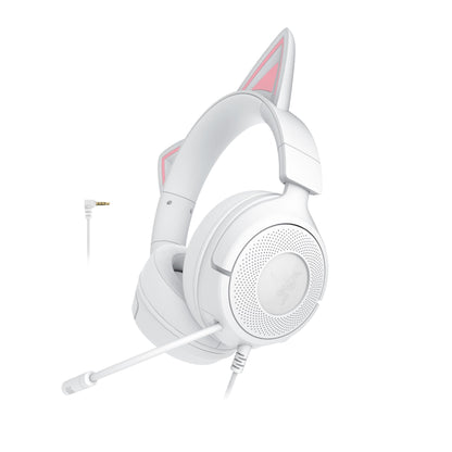 Razer Kraken Kitty V3 X Wired Gaming Headset (with Kitty Ears) - White