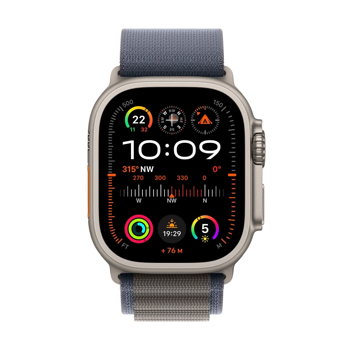 Apple Watch Ultra 2 GPS + Cellular - 49mm - Natural Titanium Case with Blue Alpine Loop (L)