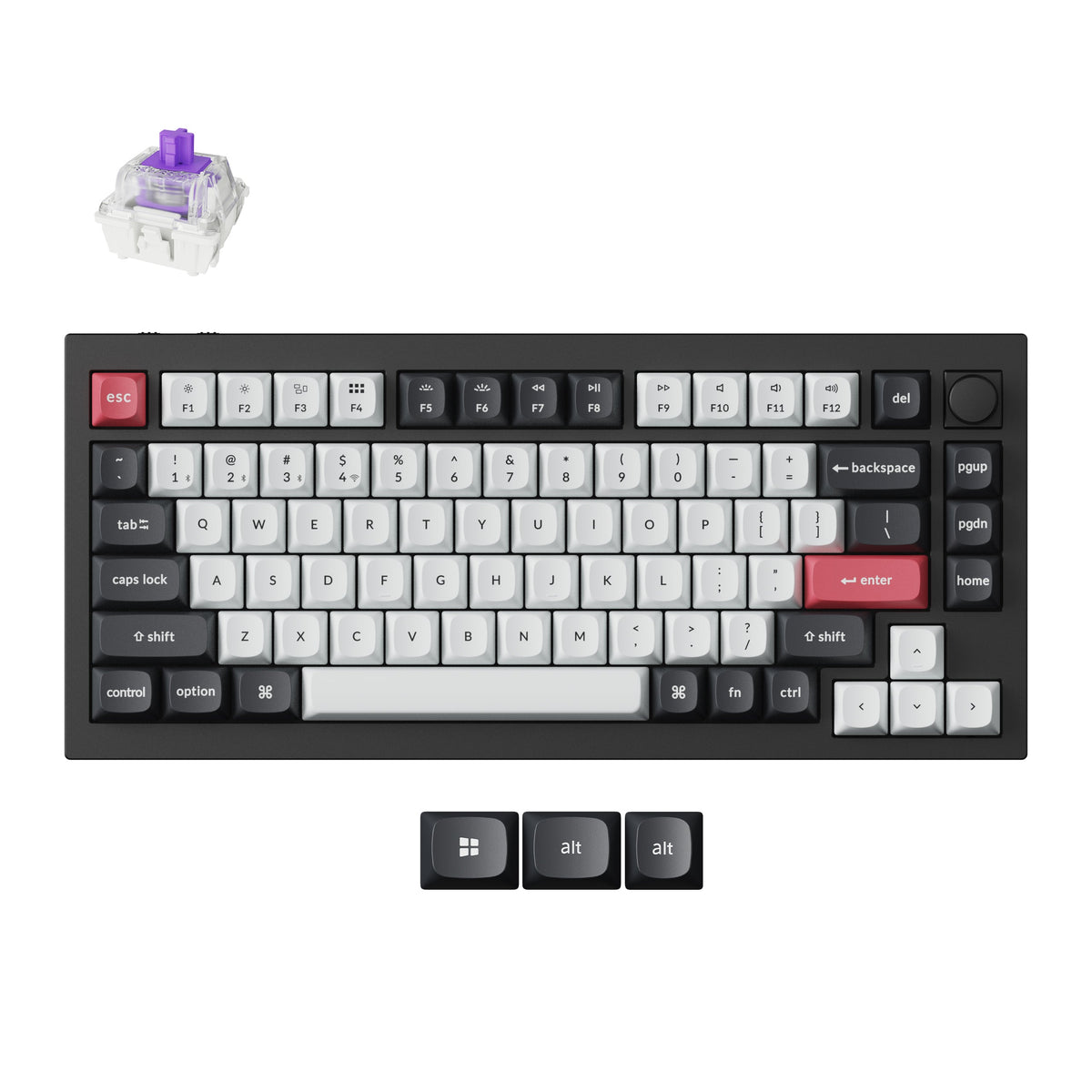 Keychron Q1 HE QMK Wireless Keyboard (Gateron Double-Rail Magnetic Nebula Switch) - Black
