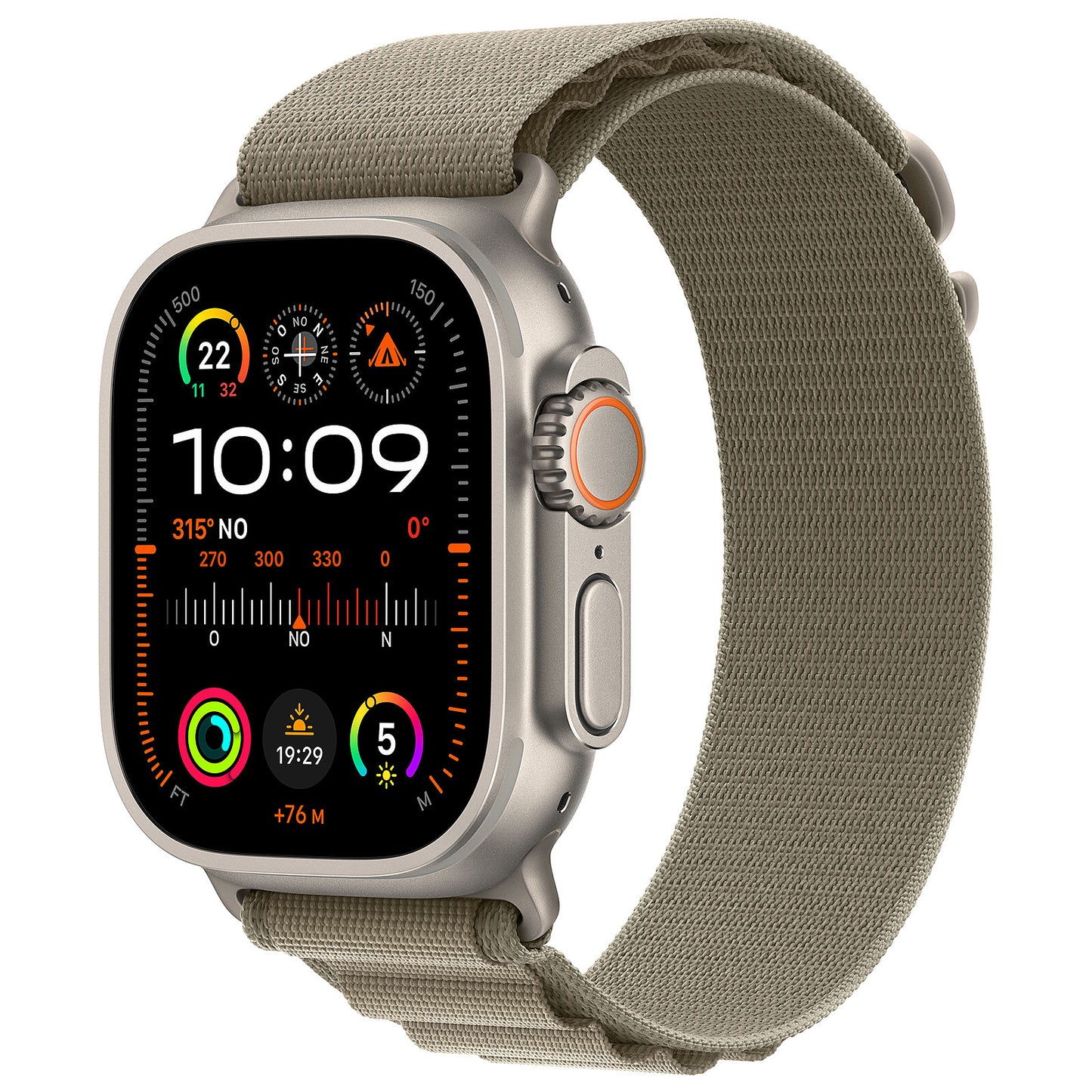 Apple Watch Ultra 2 GPS + Cellular - 49mm - Natural Titanium Case with Olive Alpine Loop (M)
