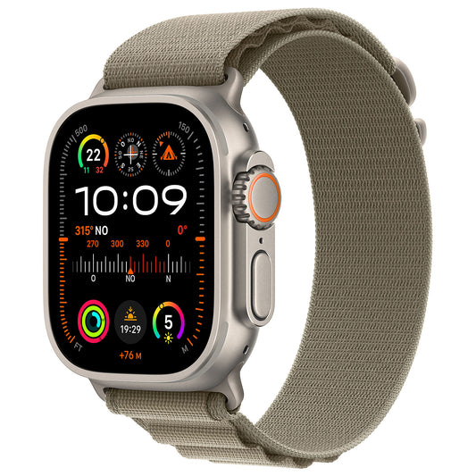 Apple Watch Ultra 2 GPS + Cellular - 49mm - Natural Titanium Case with Olive Alpine Loop (M)