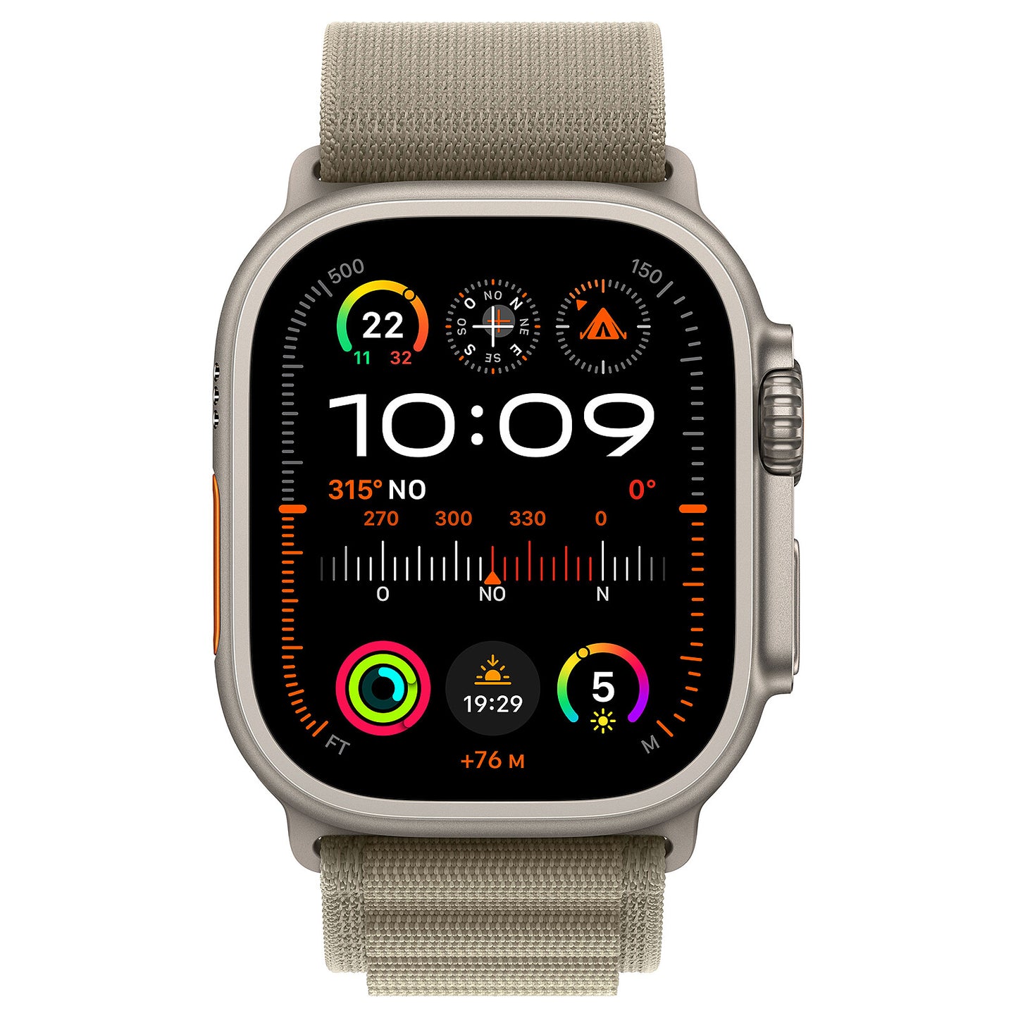 Apple Watch Ultra 2 GPS + Cellular - 49mm - Natural Titanium Case with Olive Alpine Loop (M)