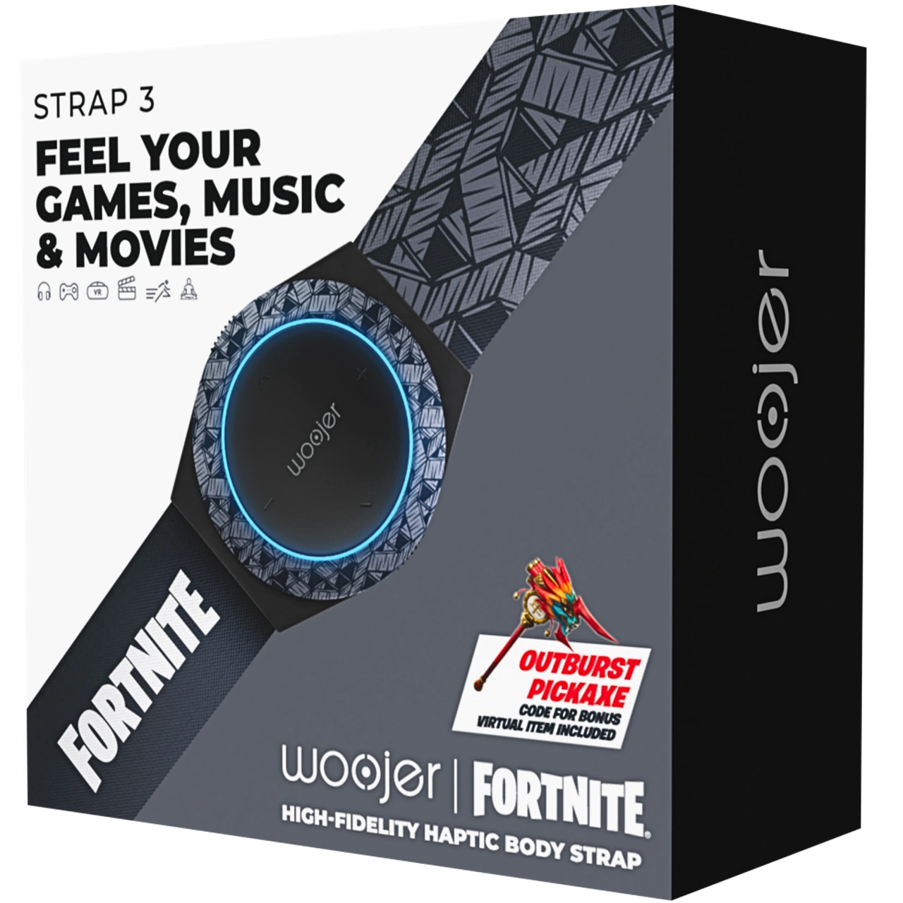 Woojer STRAP 3 - Fortnite Victory Royale - Wearable Haptic Body Strap for VR, Gaming & Music