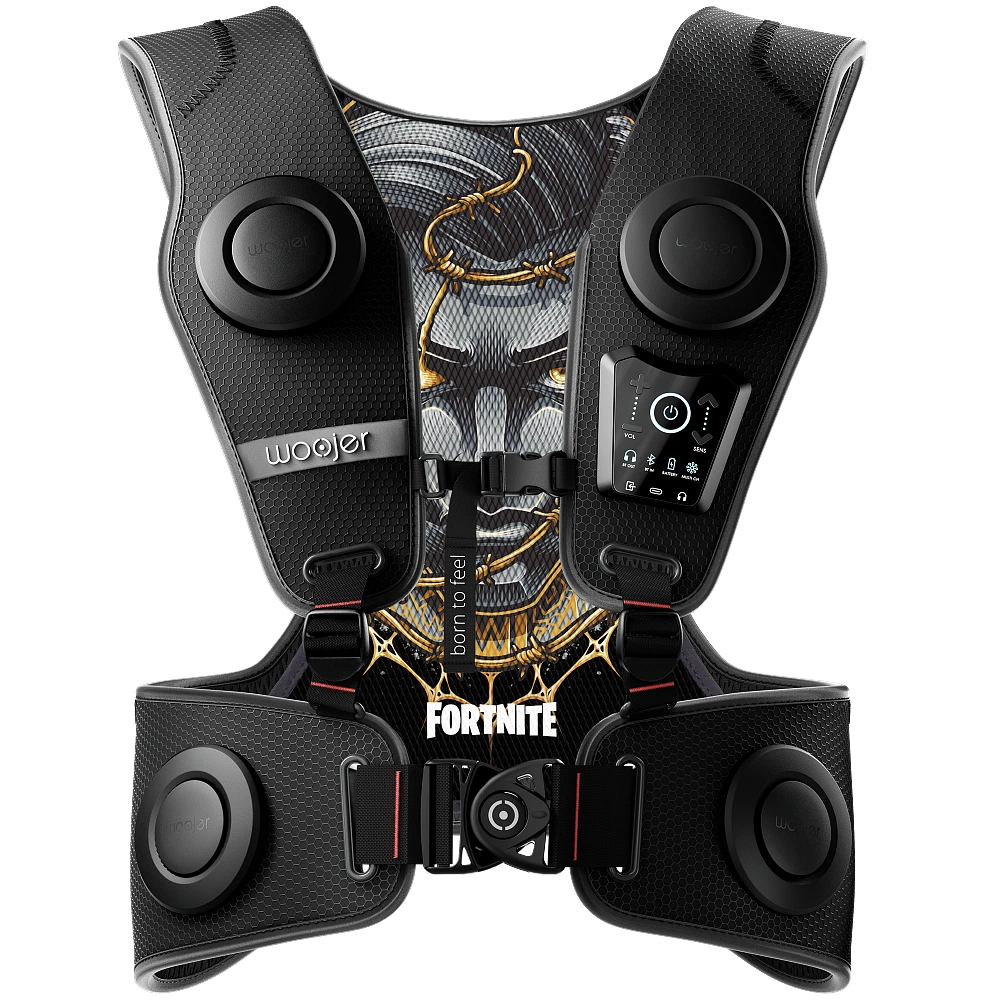 Woojer VEST 3 - Fortnite Edition Special Gamer Bundle - Wearable Haptic Vest for Immersive VR, Gaming & Music