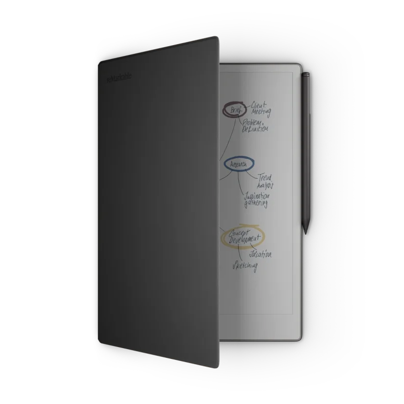 reMarkable Paper Pro 11.8" Tablet Bundle with Marker Plus and Black Leather Book Folio