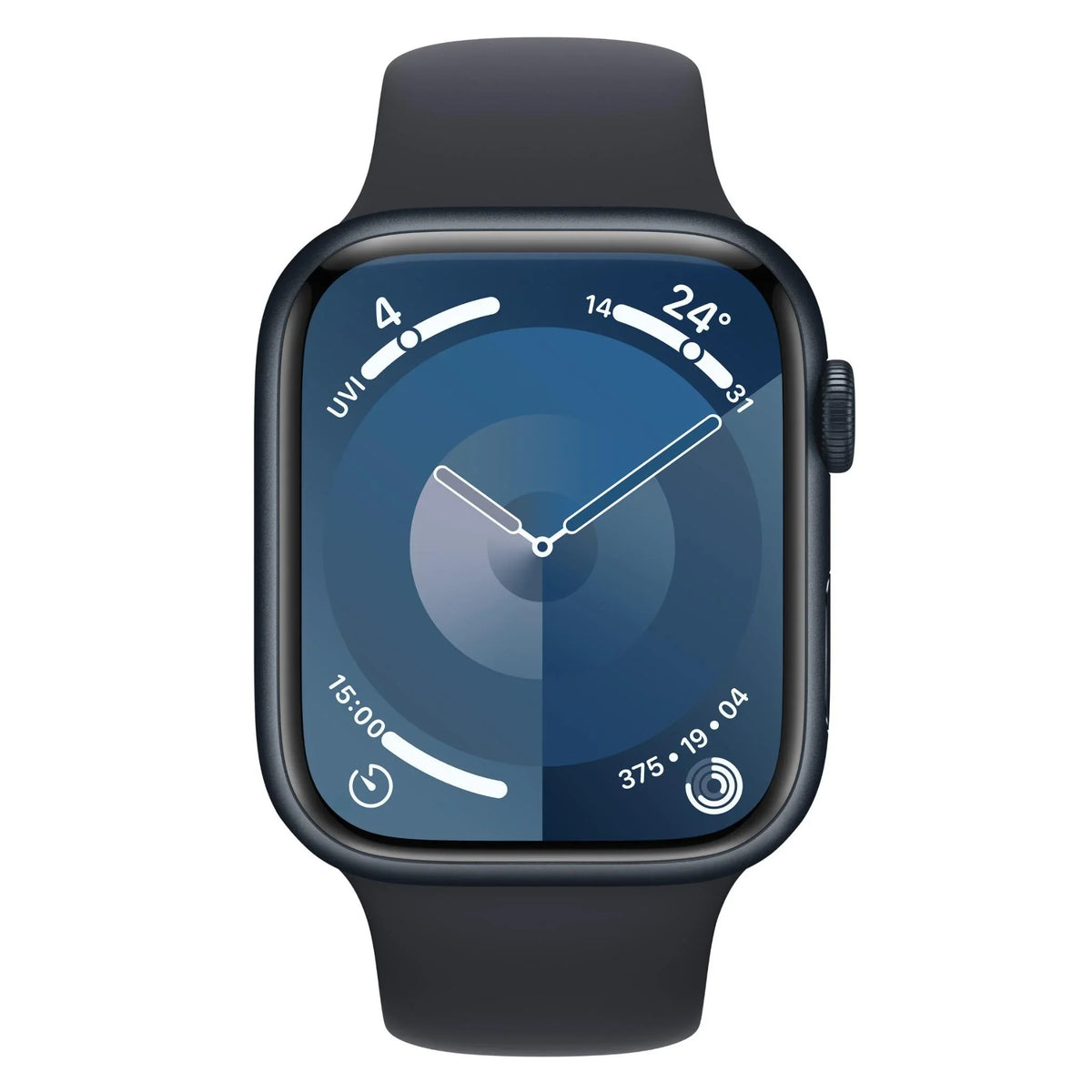 Apple Watch Series 9 45mm Midnight, front view