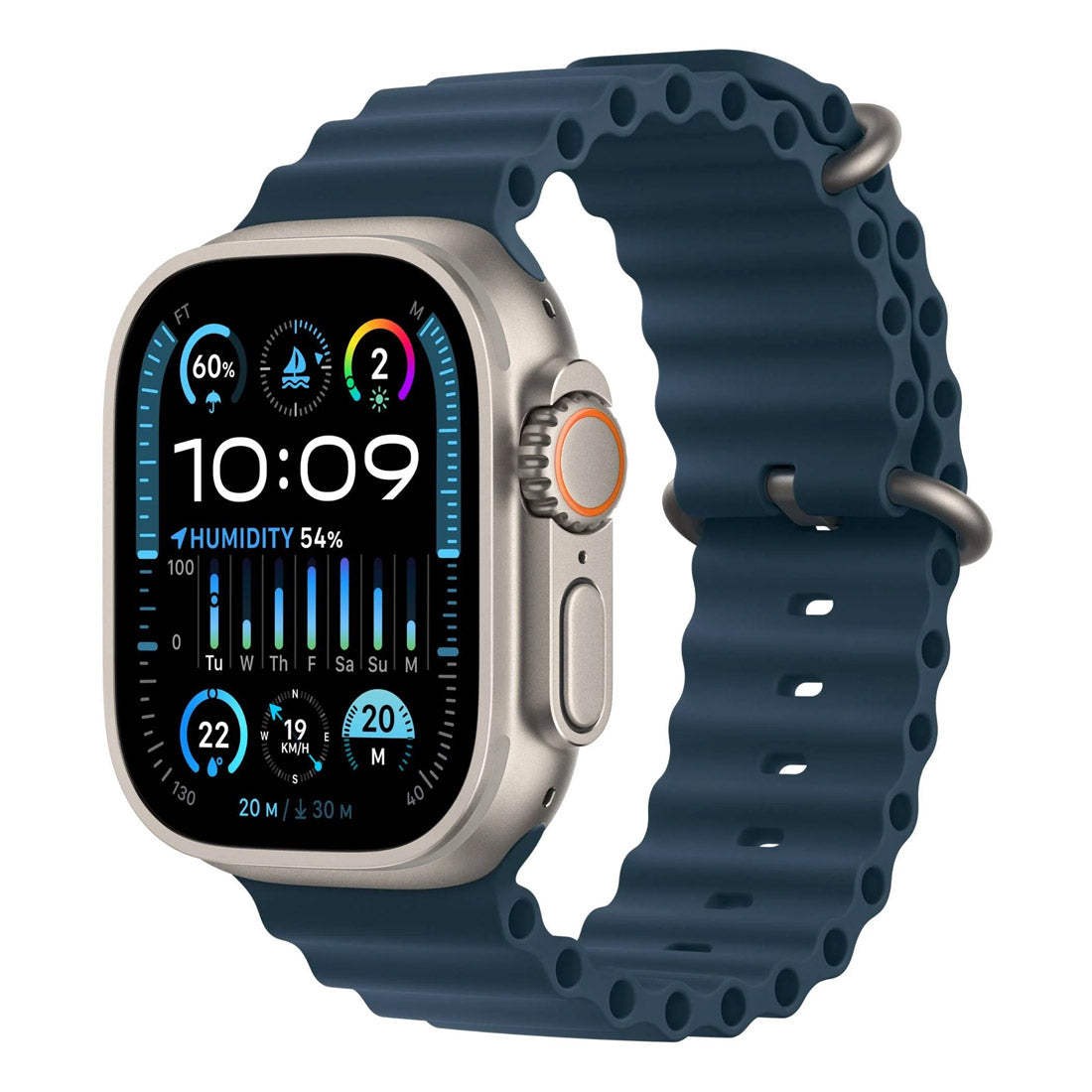 Apple Watch Ultra 2 (GPS + Cellular) 49mm - Natural Titanium - Blue Ocean Band