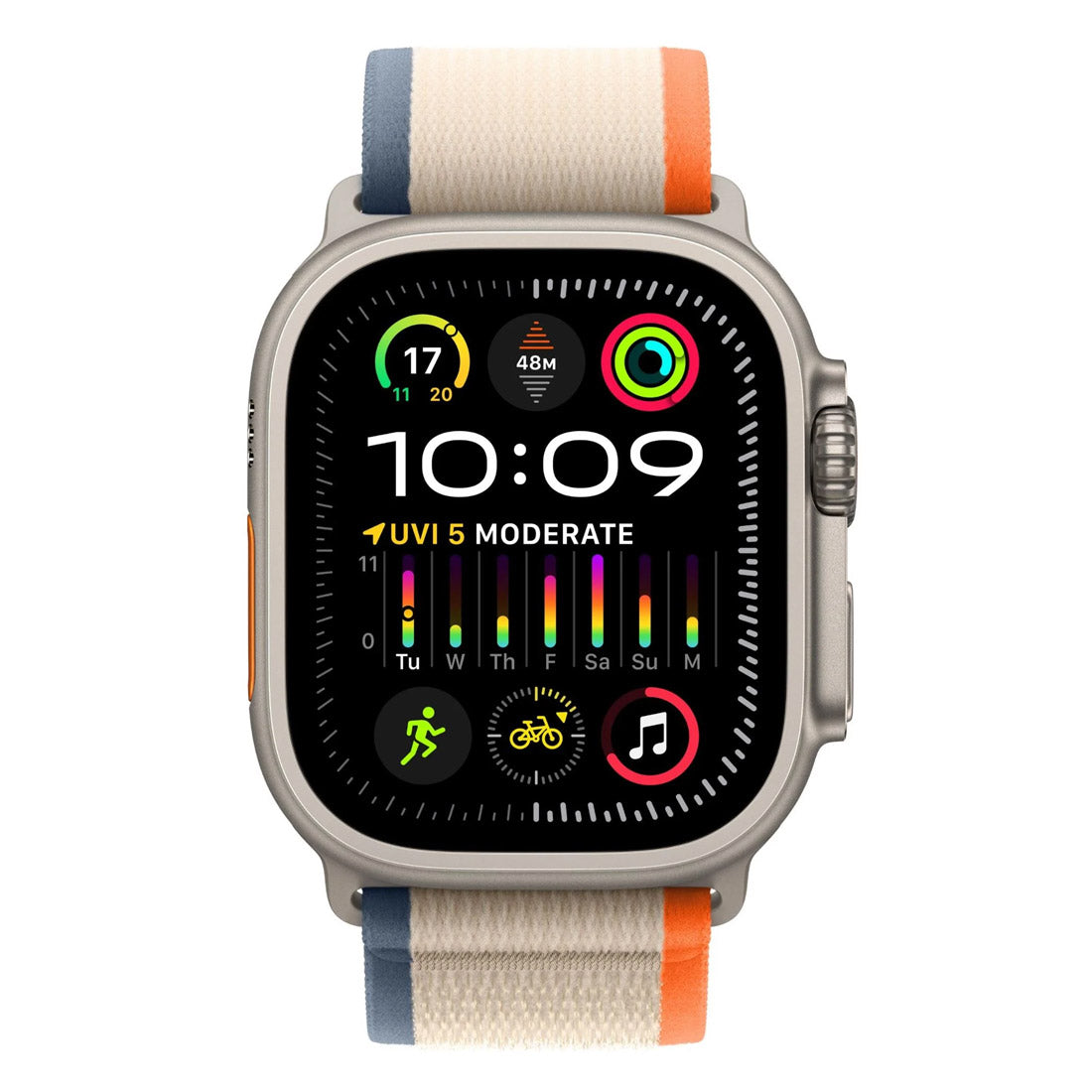 Apple Watch Ultra 2 GPS + Cellular - 49mm - Natural Titanium Case with Orange / Beige Trail Loop (M/L)