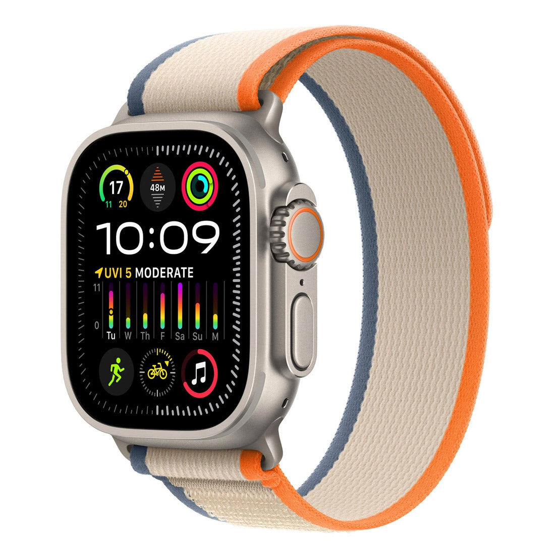 Apple Watch Ultra 2 GPS + Cellular - 49mm - Natural Titanium Case with Orange / Beige Trail Loop (M/L)
