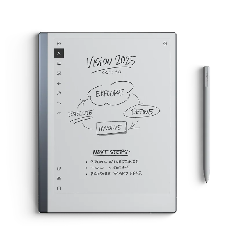 reMarkable 2 10.3" Paper Tablet Bundle with Grey Folio Sleeve and Marker Basic